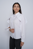 Cotton Slitted Sleeve Collar Shirt