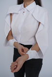 Cotton Slitted Sleeve Collar Shirt