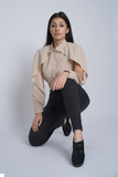 Cotton Slitted Sleeve Collar Shirt