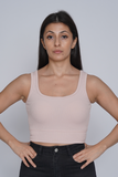 Dusty Pink Sleeveless Crop Top