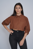 Cotton Button Down Crop Top