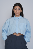 Button Down Cotton Crop Top