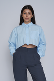 Button Down Cotton Crop Top