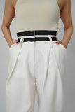 Highrise White Palazzo Pant