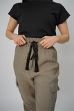 Khaki Tassel Cargo Pants