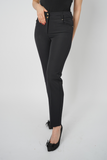 Black Golden Buttoned Dress Pant