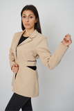 Beige Dekolte Coat