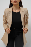 Beige Dekolte Coat