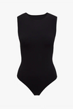 Black Sleeveless Crewneck Bodysuit