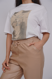 All Season Leather Track Pant & Cotton T Shirt Co Ord Set