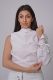 Single Sleeve Knotted Cotton Top