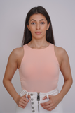 Pink Sleeveless Crewneck Bodysuit