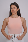 Pink Sleeveless Crewneck Bodysuit