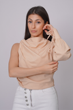 Single Sleeve Knotted Cotton Top