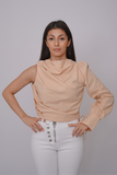 Single Sleeve Knotted Cotton Top