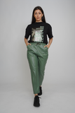 All Season Leather Track Pant & Cotton T Shirt Co Ord Set