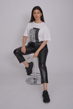 All Season Leather Track Pant & Cotton T Shirt