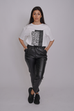 All Season Leather Track Pant & Cotton T Shirt