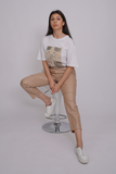 All Season Leather Track Pant & Cotton T Shirt Co Ord Set