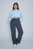 Wide leg pleated pant