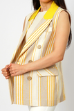 Yellow Buttoned Blazer Coat